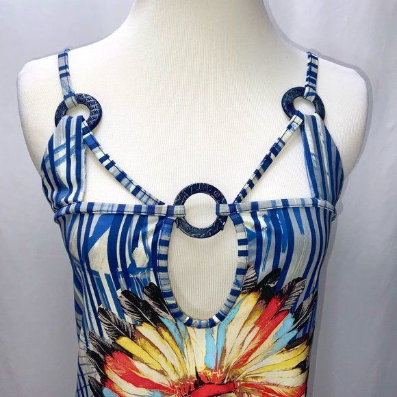 Save The Queen Sleeveless Embellished Mixed Prints Stripe Stretch Jersey - Picture 5 of 14